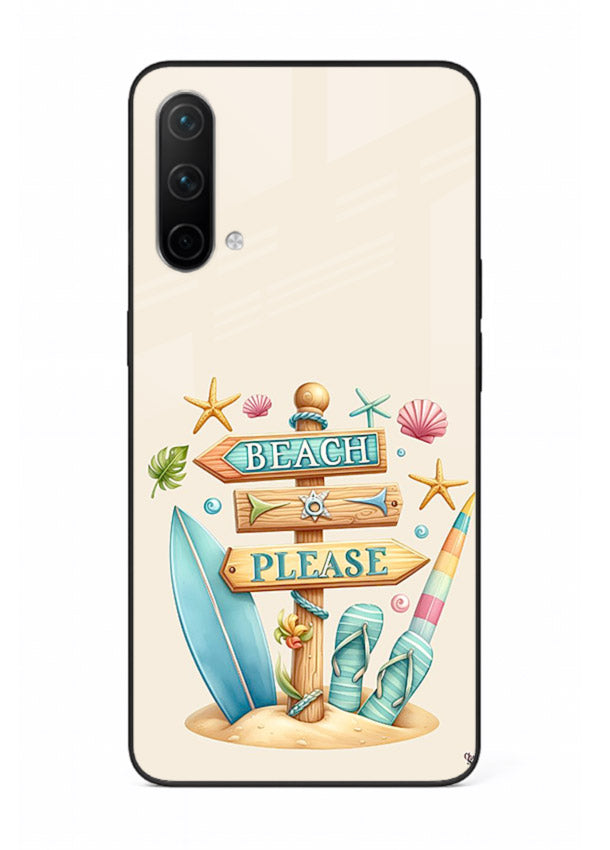 Beach Please Vibes tropical summer artwork OnePlus Nord CE 5G glass back cover