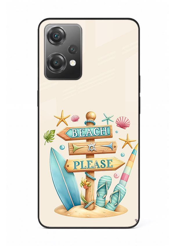 Beach Please Vibes tropical summer artwork OnePlus Nord CE2 Lite 5G glass back cover