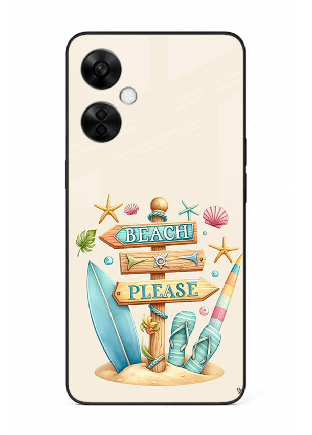 Beach Please Vibes tropical summer artwork OnePlus Nord CE3 Lite glass back cover
