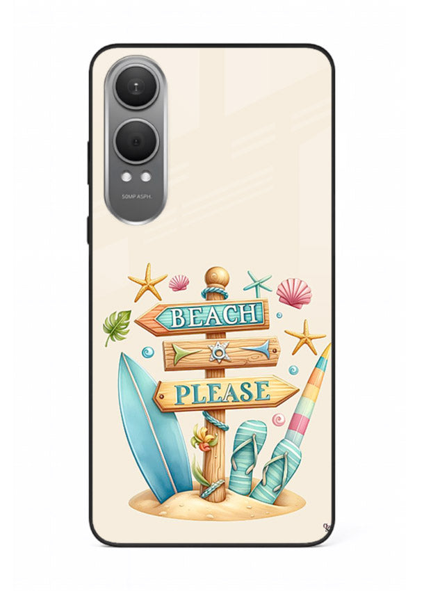 Beach Please Vibes tropical summer artwork OnePlus Nord CE4 Lite glass back cover