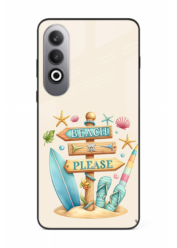 Beach Please Vibes tropical summer artwork OnePlus Nord CE4 glass back cover