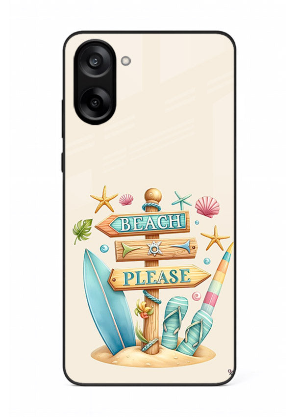 Beach Please Vibes tropical summer artwork OnePlus Nord CE5 glass back cover