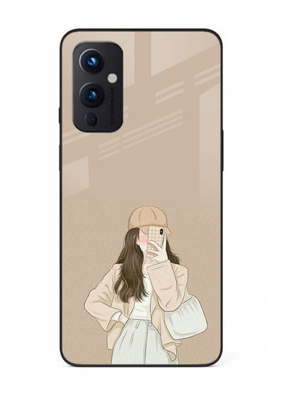 Beige Coat Girl minimal portrait OnePlus 9 Pro glass back cover