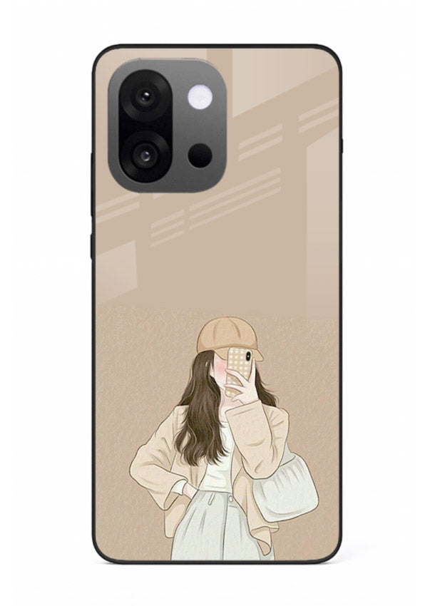 Beige Coat Girl minimal portrait OnePlus 13s glass back cover