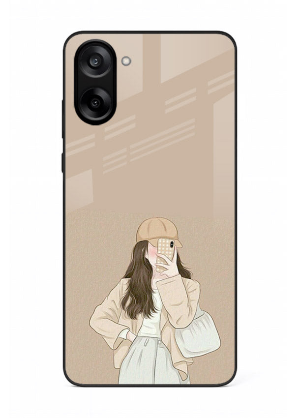Beige Coat Girl minimal portrait OnePlus Nord CE5 glass back cover