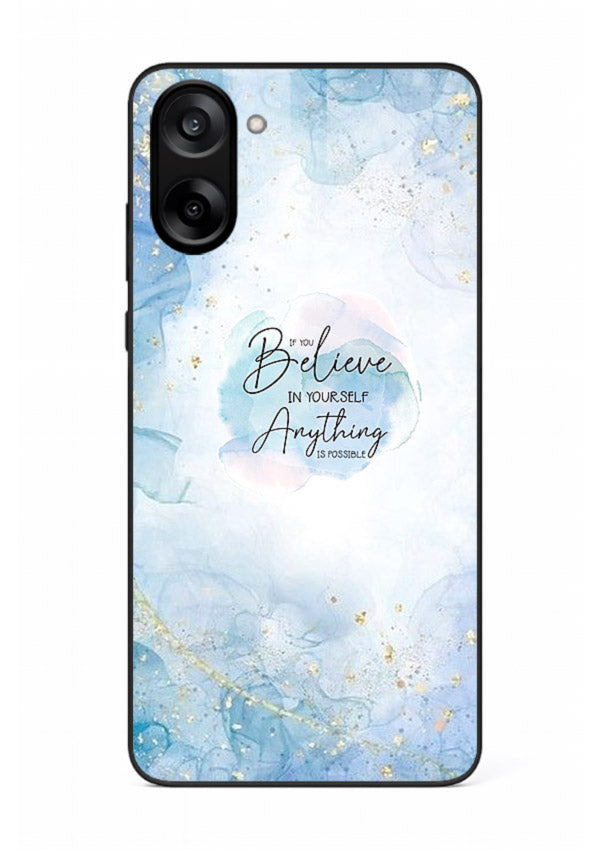 Dreamy sky and motivational lettering on OnePlus Nord CE5 glass back cover with soft blue tones.
