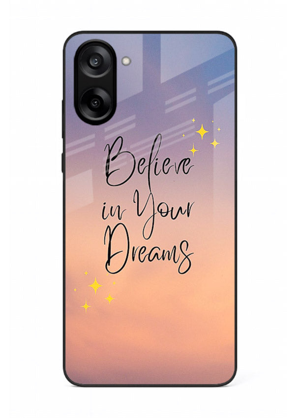 Sunset quote artwork printed on OnePlus Nord CE5 glass back cover with glowing warm tones.