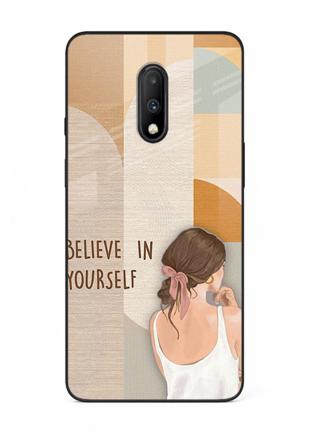 Believe In Yourself Girl inspirational artwork OnePlus 7 glass back cover