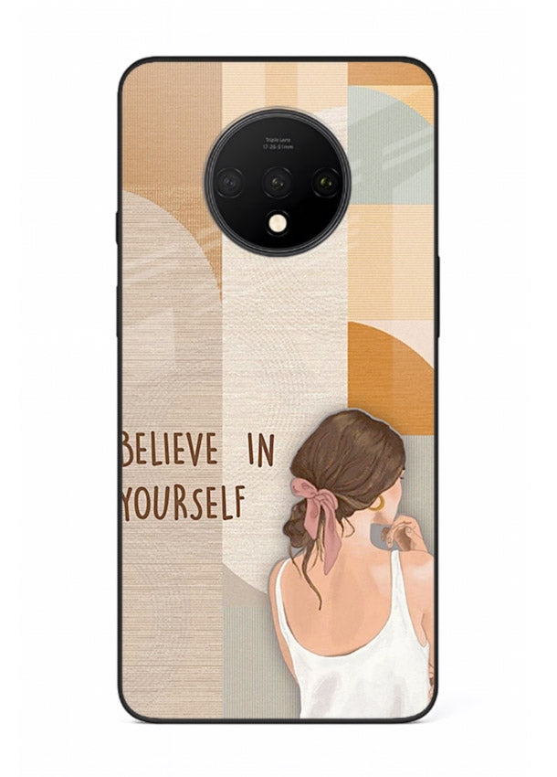 Believe In Yourself Girl inspirational artwork OnePlus 7T glass back cover