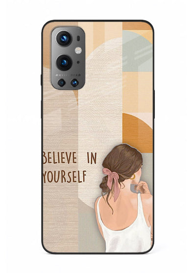 Believe In Yourself Girl inspirational artwork OnePlus 9 glass back cover
