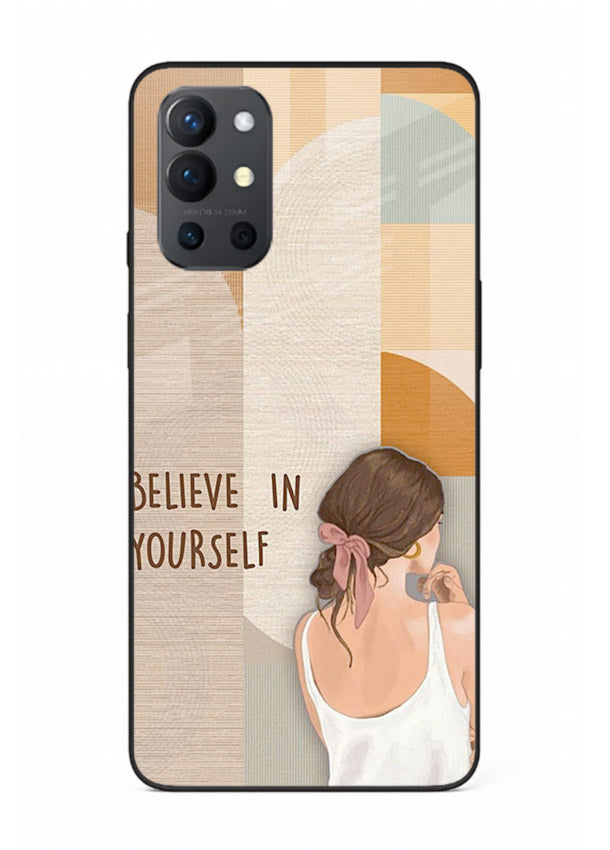 Believe In Yourself Girl inspirational artwork OnePlus 9R glass back cover