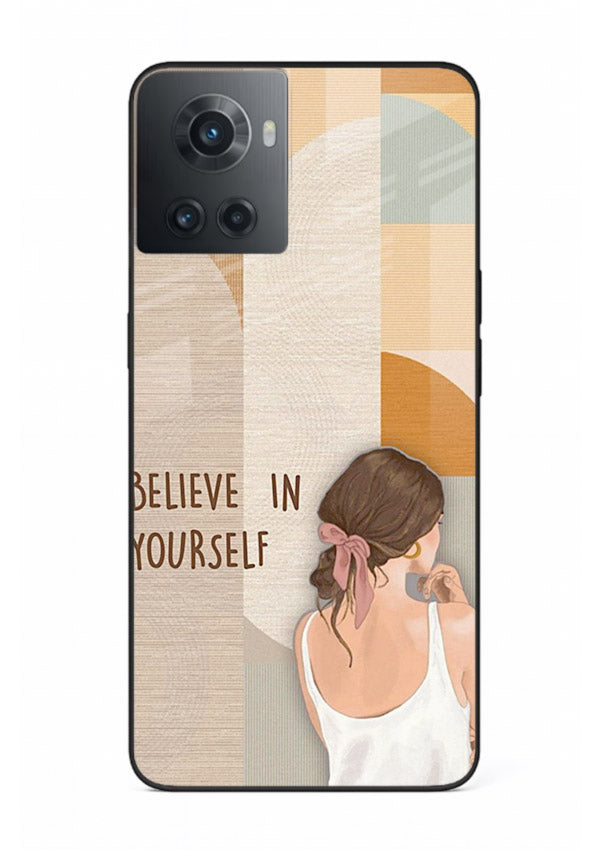 Believe In Yourself Girl inspirational artwork OnePlus 10R glass back cover