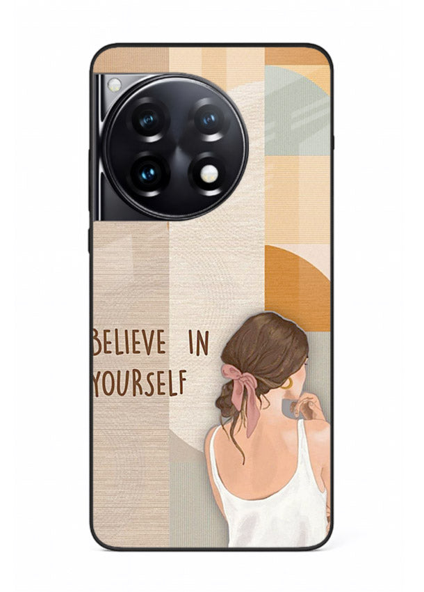 Believe In Yourself Girl inspirational artwork OnePlus 12R glass back cover