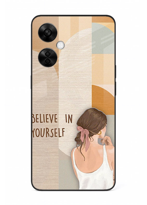 Believe In Yourself Girl inspirational artwork OnePlus Nord CE3 Lite glass back cover