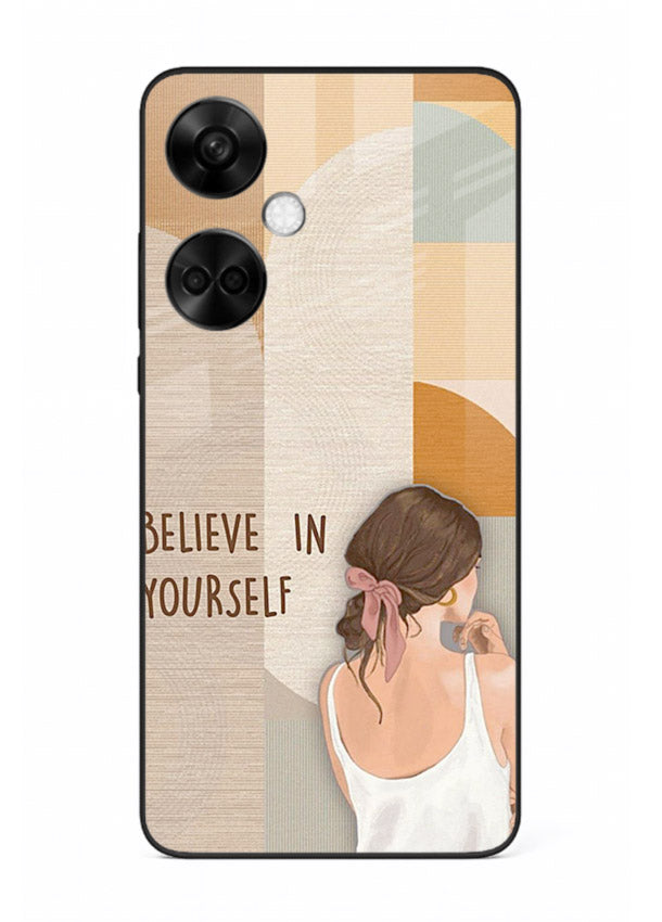 Believe In Yourself Girl inspirational artwork OnePlus Nord CE3 glass back cover