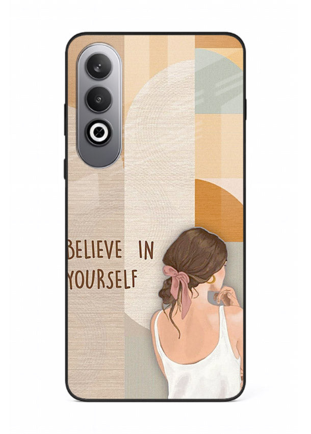 Believe In Yourself Girl inspirational artwork OnePlus Nord CE4 glass back cover