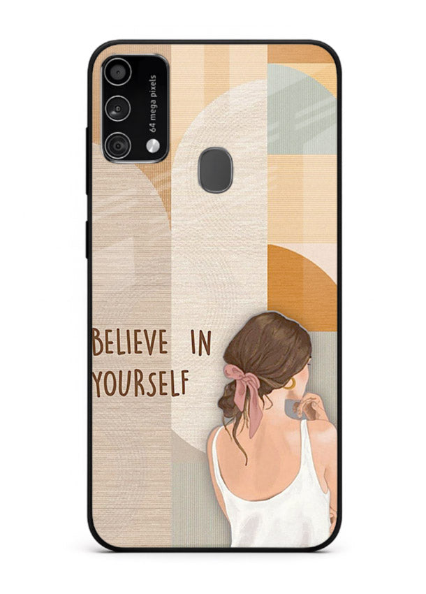 Believe In Yourself Girl inspirational artwork Samsung F41 glass back cover