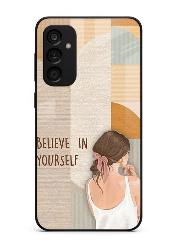Believe In Yourself Girl inspirational artwork Samsung A34 5G glass back cover