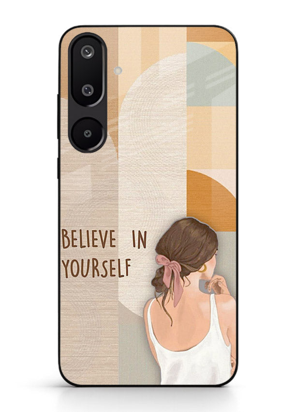 Believe In Yourself Girl inspirational artwork Samsung M16 5G glass back cover