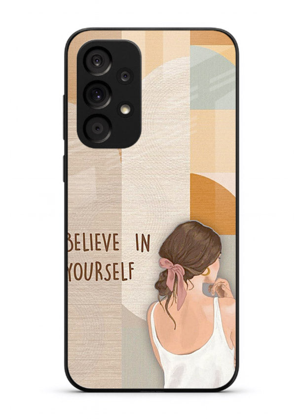 Believe In Yourself Girl inspirational artwork Samsung A73 5G glass back cover