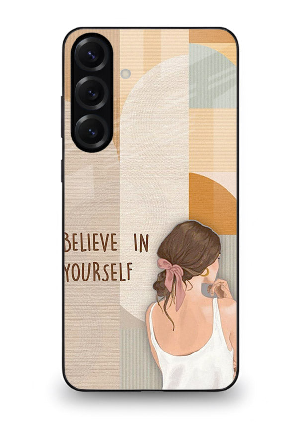 Believe In Yourself Girl inspirational artwork Samsung M35 5G glass back cover