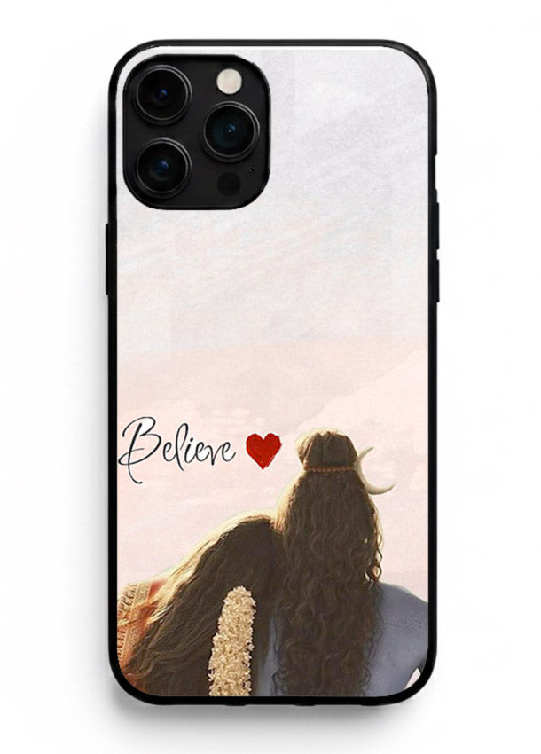Shiva Parvati silhouette artwork mobile glass back cover for iphone 11 pro max