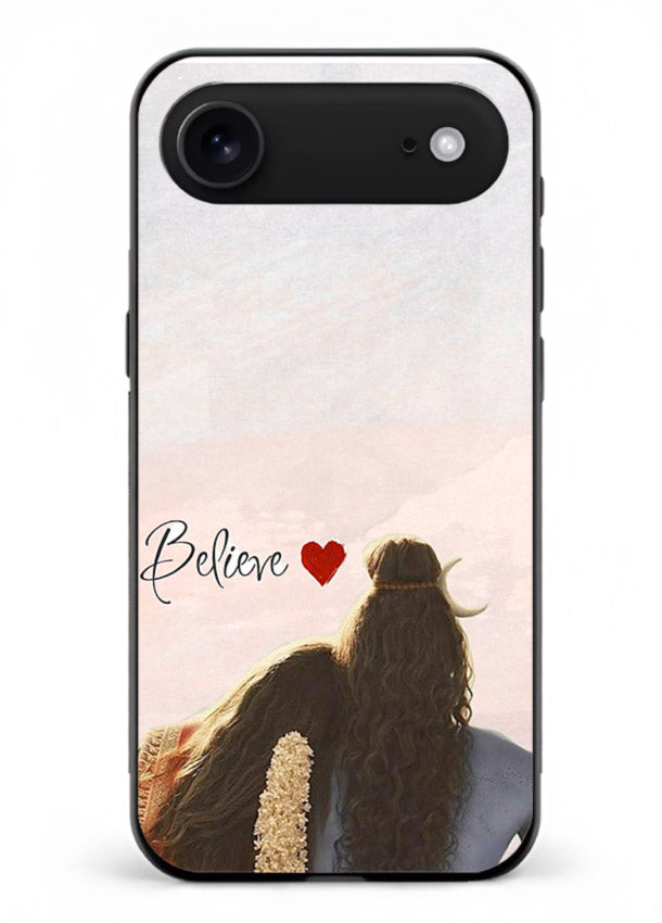 Shiva Parvati silhouette artwork mobile glass back cover for iphone 18 air