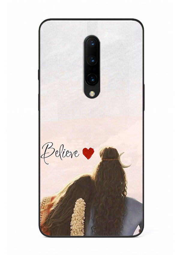 Shiva Parvati silhouette artwork mobile glass back cover for OnePlus 7 Pro