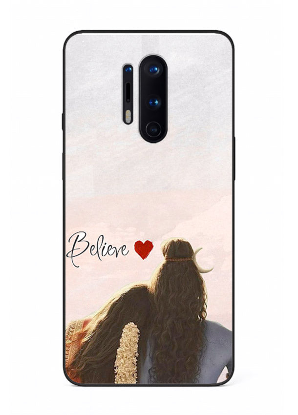 Shiva Parvati silhouette artwork mobile glass back cover for OnePlus 8 Pro