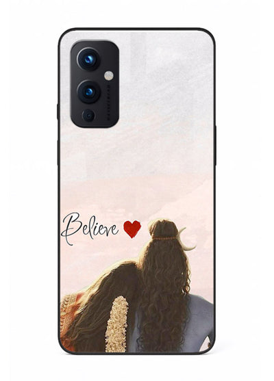Shiva Parvati silhouette artwork mobile glass back cover for OnePlus 9 Pro