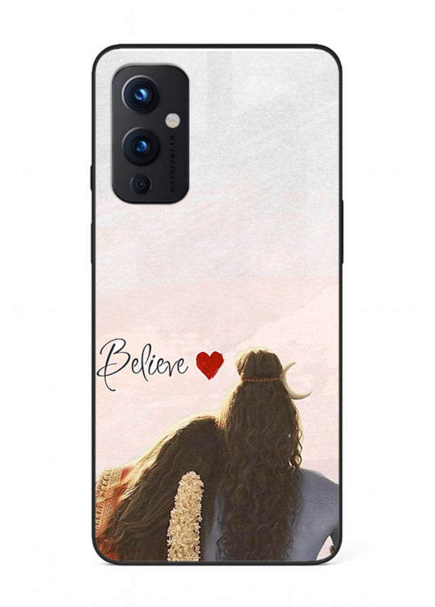 Shiva Parvati silhouette artwork mobile glass back cover for OnePlus 9 Pro
