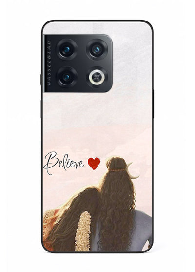 Shiva Parvati silhouette artwork mobile glass back cover for OnePlus 10 Pro