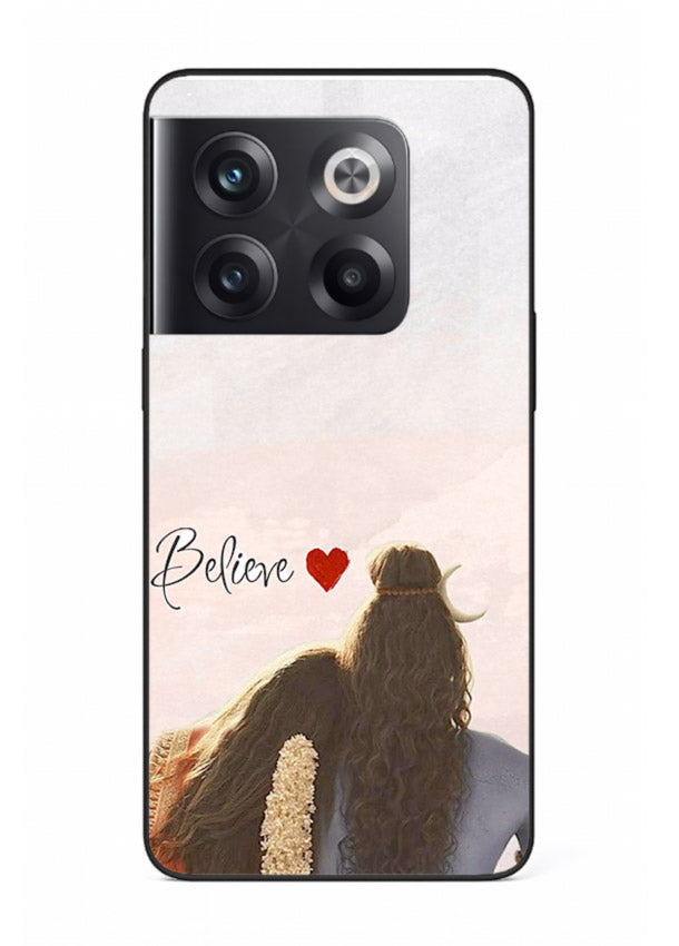 Shiva Parvati silhouette artwork mobile glass back cover for OnePlus 10T
