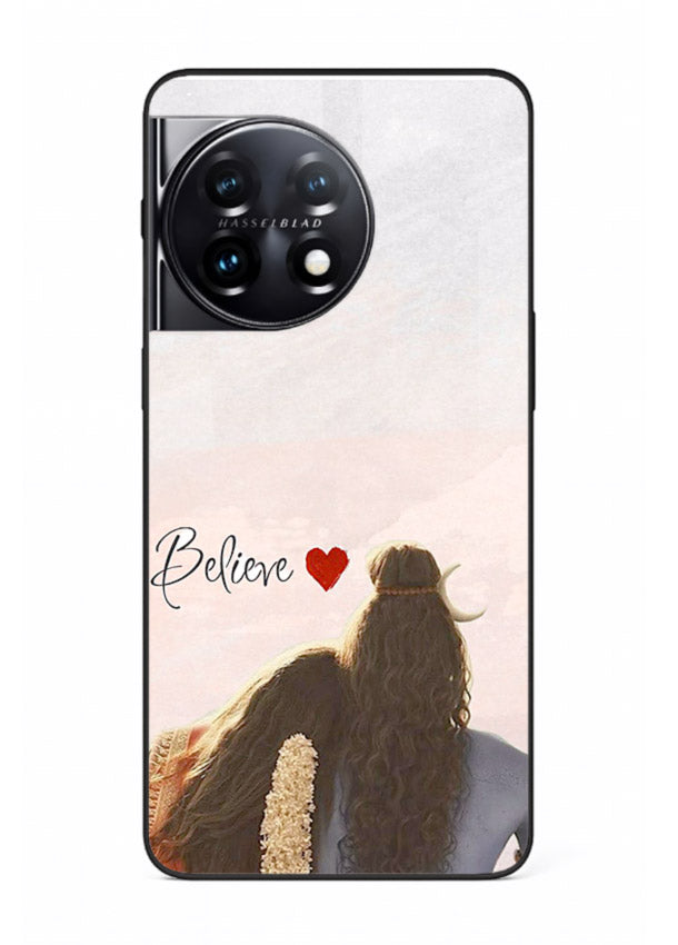 Shiva Parvati silhouette artwork mobile glass back cover for OnePlus 11