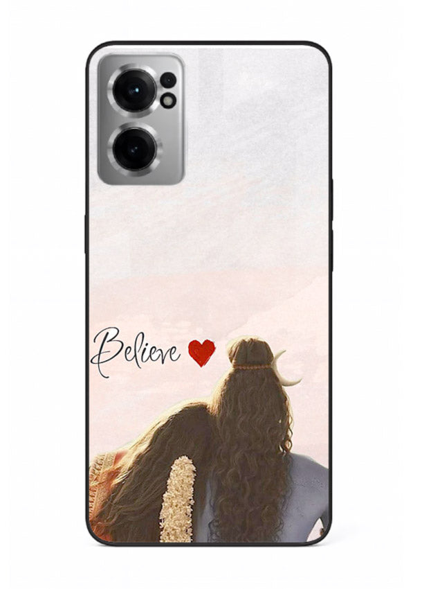 Shiva Parvati silhouette artwork mobile glass back cover for OnePlus Nord CE2 5G