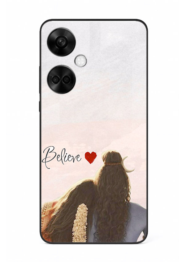 Shiva Parvati silhouette artwork mobile glass back cover for OnePlus Nord CE3