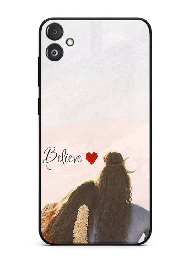 Shiva Parvati silhouette artwork mobile glass back cover for Samsung F14 5G