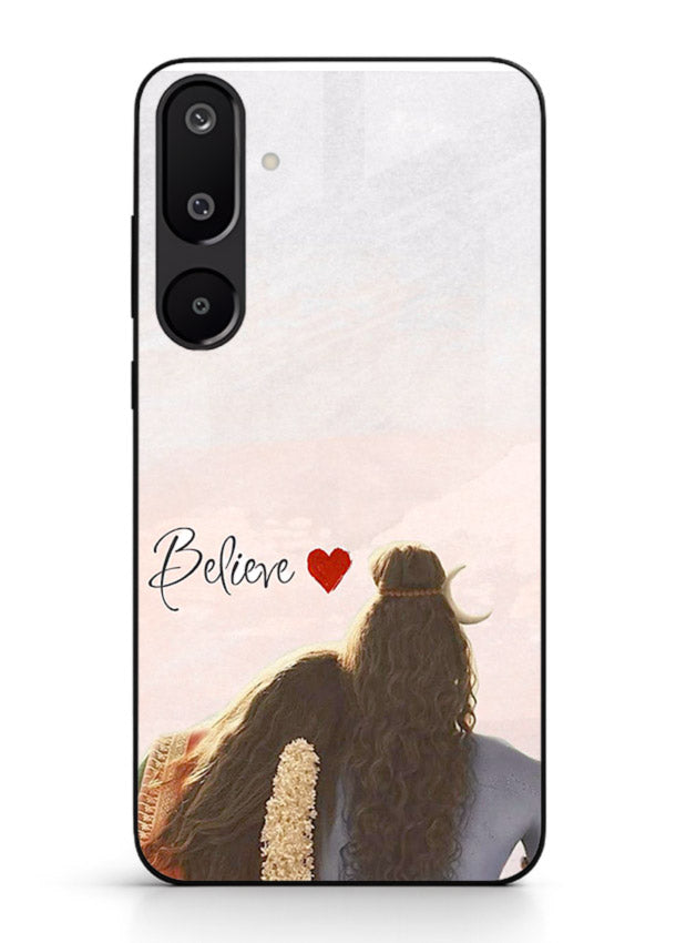 Shiva Parvati silhouette artwork mobile glass back cover for Samsung M16 5G