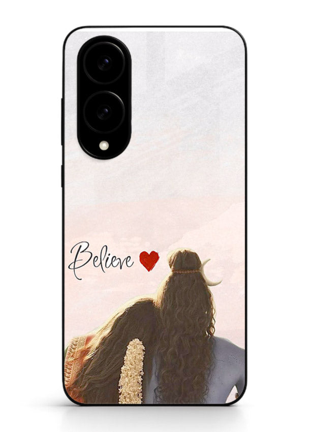 Shiva Parvati silhouette artwork mobile glass back cover for Samsung S25 Edge