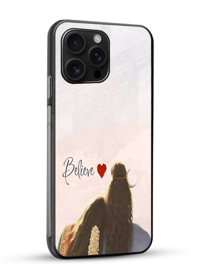 Shiva Parvati silhouette artwork mobile glass back cover for glossy vibrant premium - Angle Side