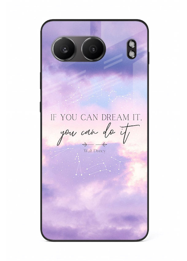 Violet sky motivational quote printed on OnePlus Nord 4 glass back cover with smooth tones.