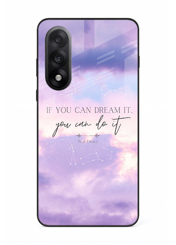 Violet sky motivational quote printed on OnePlus Nord 5 glass back cover with smooth tones.