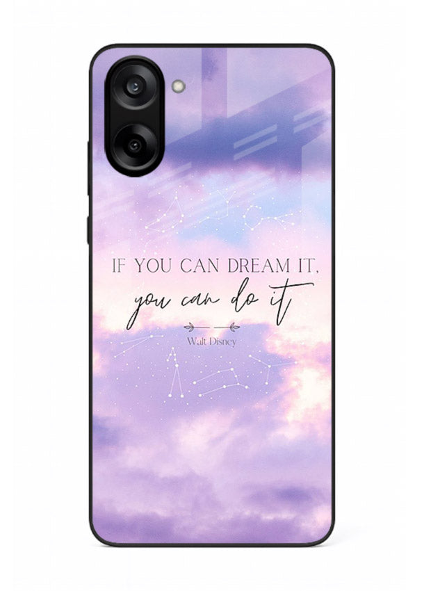 Violet sky motivational quote printed on OnePlus Nord CE5 glass back cover with smooth tones.
