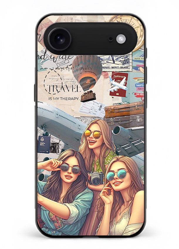 Best Friends Travel collage girls adventure iphone 17 air glass back cover