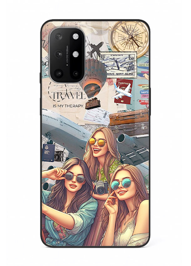 Best Friends Travel collage girls adventure OnePlus 8T glass back cover