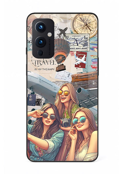 Best Friends Travel collage girls adventure OnePlus 9 Pro glass back cover