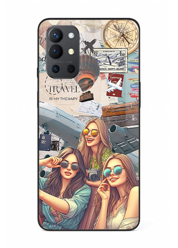 Best Friends Travel collage girls adventure OnePlus 9R glass back cover