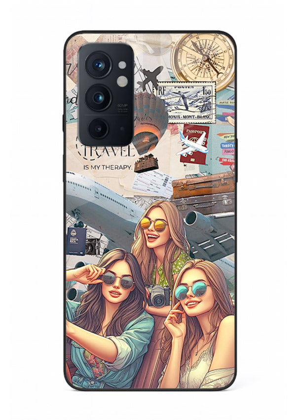 Best Friends Travel collage girls adventure OnePlus 9RT glass back cover