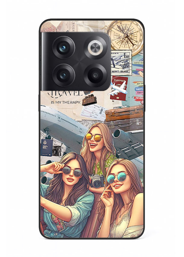 Best Friends Travel collage girls adventure OnePlus 10T glass back cover