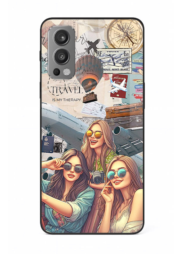Best Friends Travel collage girls adventure OnePlus Nord 2 glass back cover